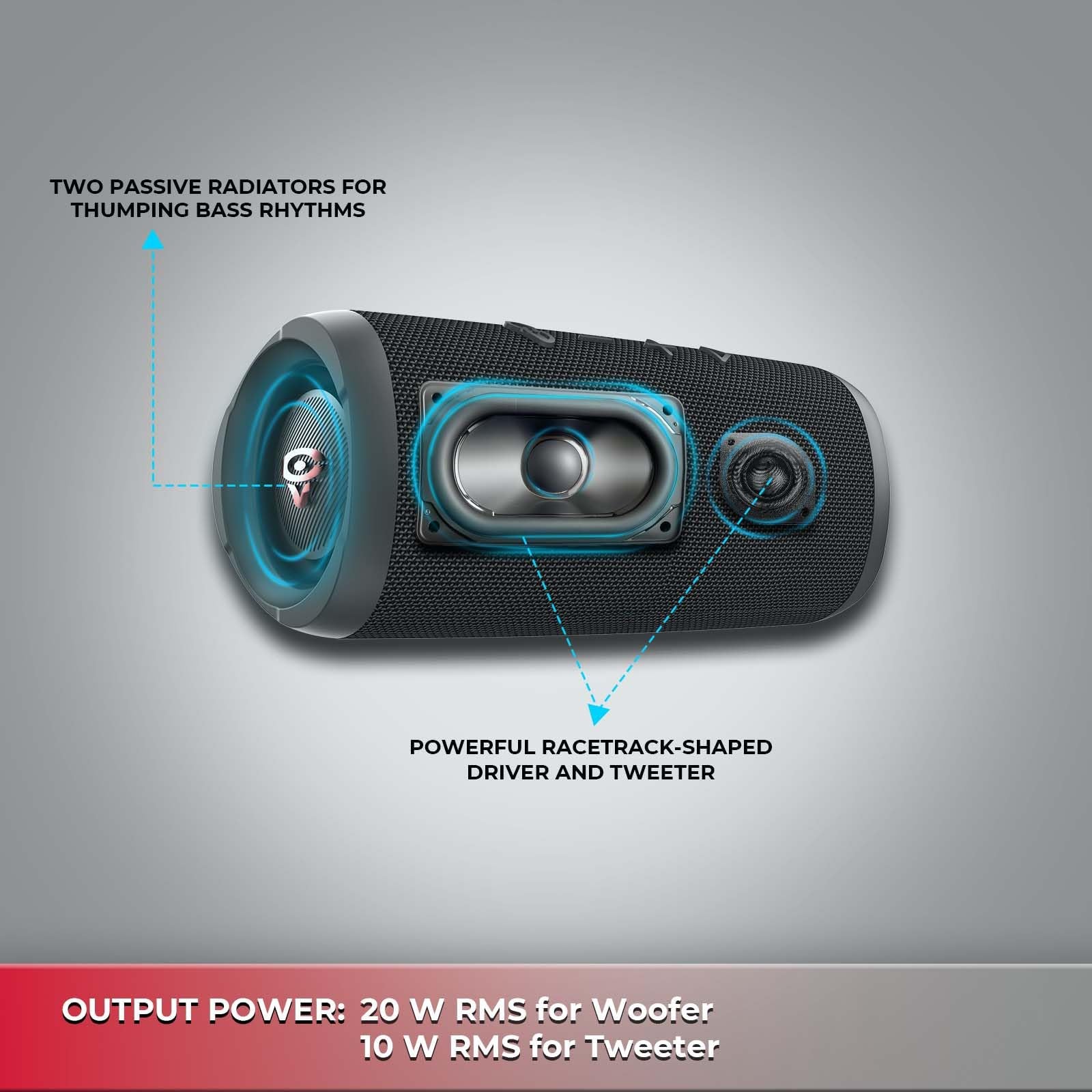 Cerwin-Vega VEGAMINI VMBLK Portable Bluetooth Hand Held Speaker with Strap,Black
