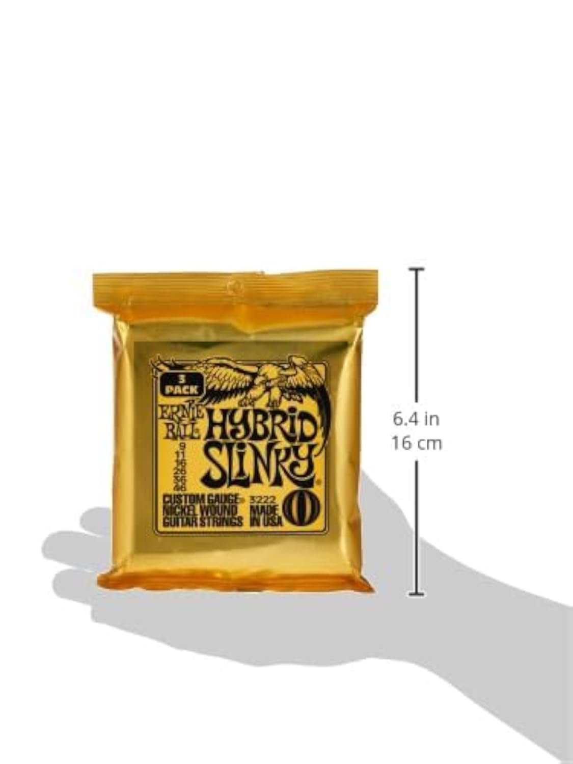 Ernie Ball Hybrid Slinky Nickel Wound Electric Guitar Strings 3-pack, 9-46 Gauge (P03222)