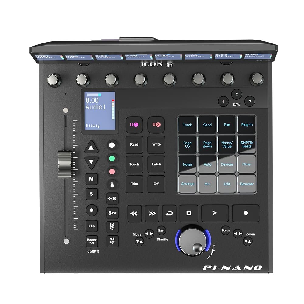 Icon Pro Audio P1-Nano Compact DAW Control Surface Bundle with D5 Display