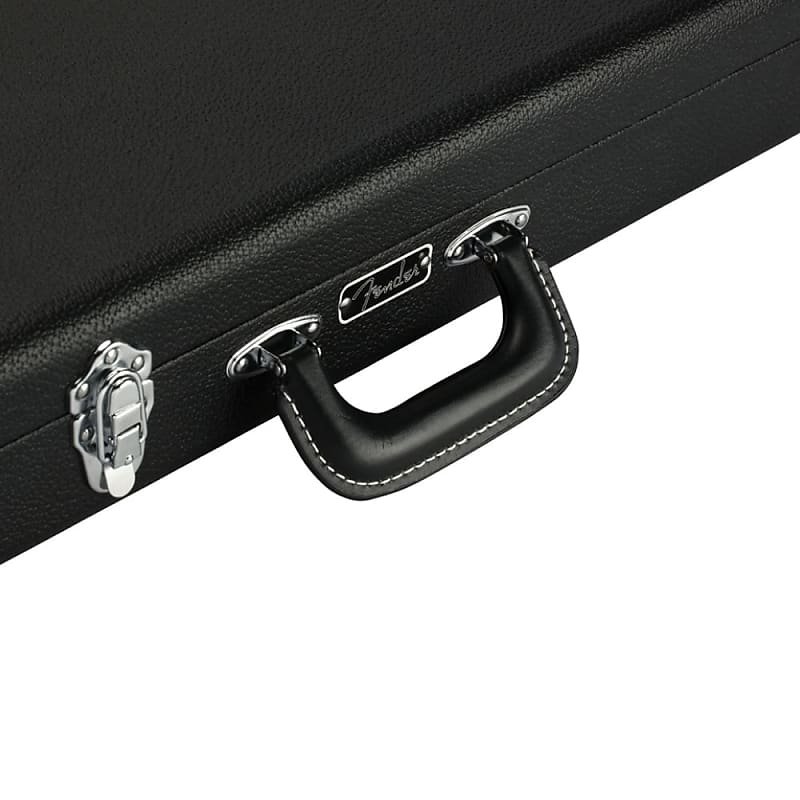 Fender Classic Series Wood Case - Jazzmaster®/Jaguar®, Black, 0996116306 Bundle w/ 12x Fender Picks and Liquid Audio Polishing Cloth