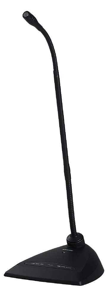 Shure Microflex MX418D/S Supercardioid Condenser Microphone, 18 Gooseneck, Includes Desktop Base with 10' Cable, Logic Functions, Programmable Switch, LED Indicator, Snap-Fit Foam Windscreen