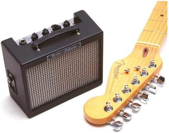 Fender Mini Deluxe Electric Guitar Amp, with 2-Year Warranty, Mini Guitar Amp, Portable Guitar Amp, 3 Watts, Black