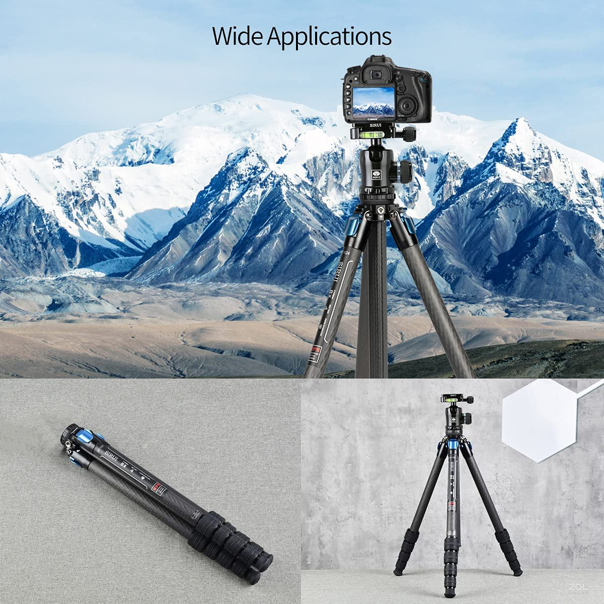 SIRUI ST Series Carbon Fiber Tripod with Triangular Center Column
