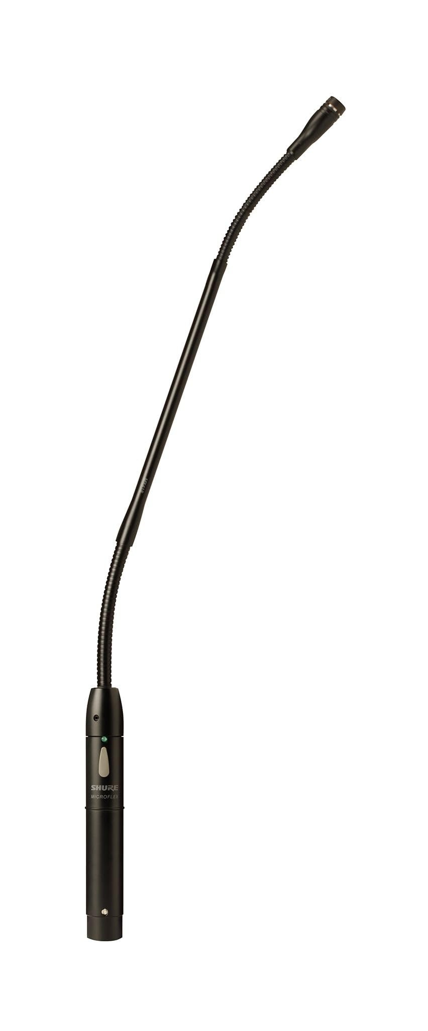 Shure Microflex MX412S/S Supercardioid Condenser Microphone, 12 Gooseneck with Attached XLR Preamp, Shock & Flange Mount, Snap-Fit Foam Windscreen, Mute Switch, LED Indicator