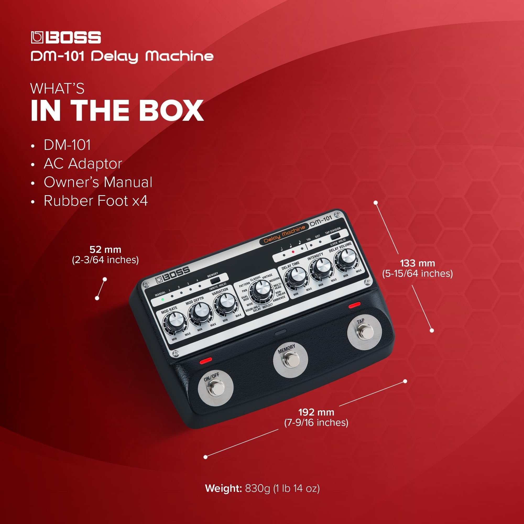 BOSS DM-101 Delay Machine | Ultimate Analog Delay Pedal with Advanced Technology | Warm, Saturated & Highly Musical Tone | 12 Unique Modes | Stereo Operation | 127 User Memories | MIDI I/O