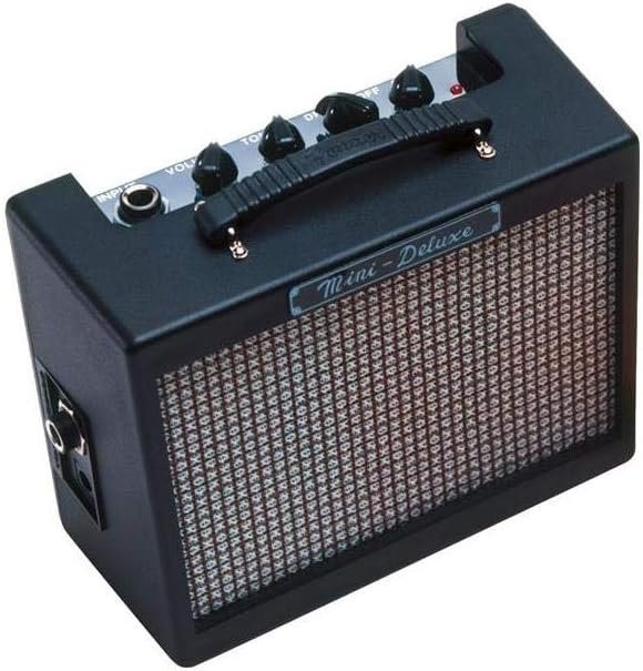 Fender Mini Deluxe Electric Guitar Amp, with 2-Year Warranty, Mini Guitar Amp, Portable Guitar Amp, 3 Watts, Black