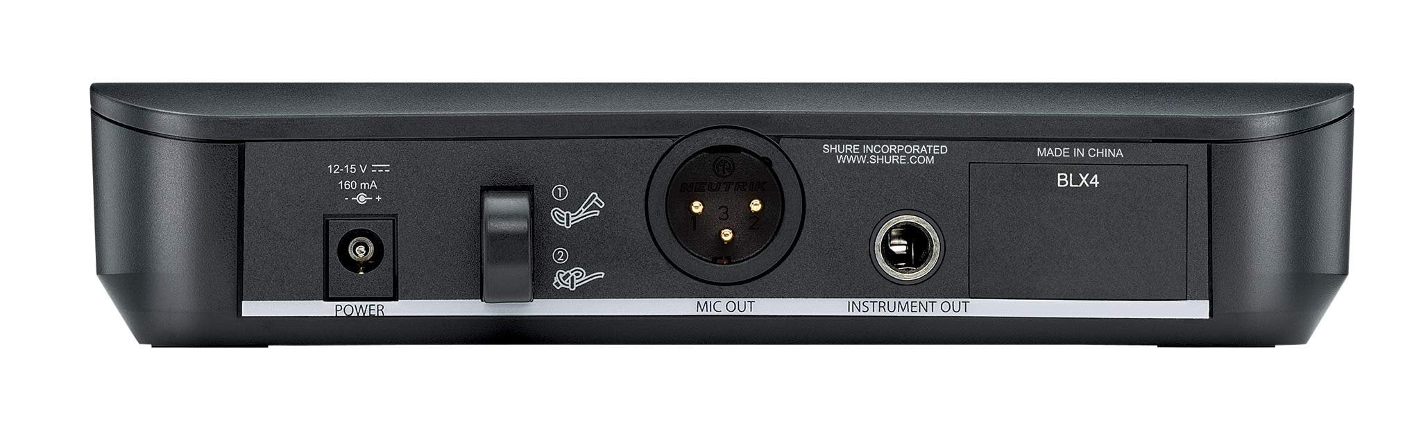 Shure BLX4 Single Channel Receiver - for use with BLX Wireless Systems, Transmitter Sold Separately | H11 Band (BLX4=-H11)