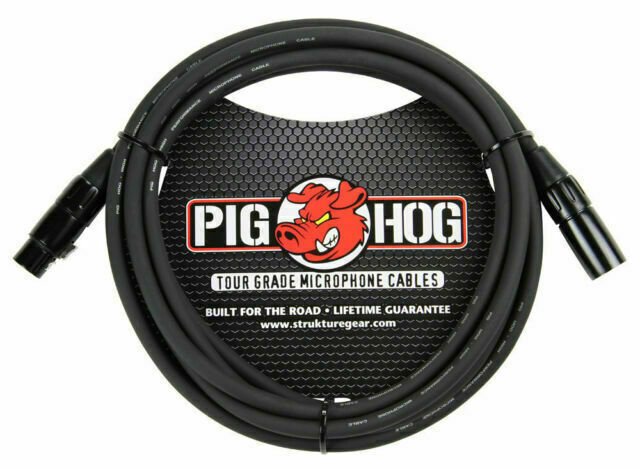 Pig Hog PHM15 High Performance 8mm XLR Mic Cable, 15 Feet, Black, 4-Pack