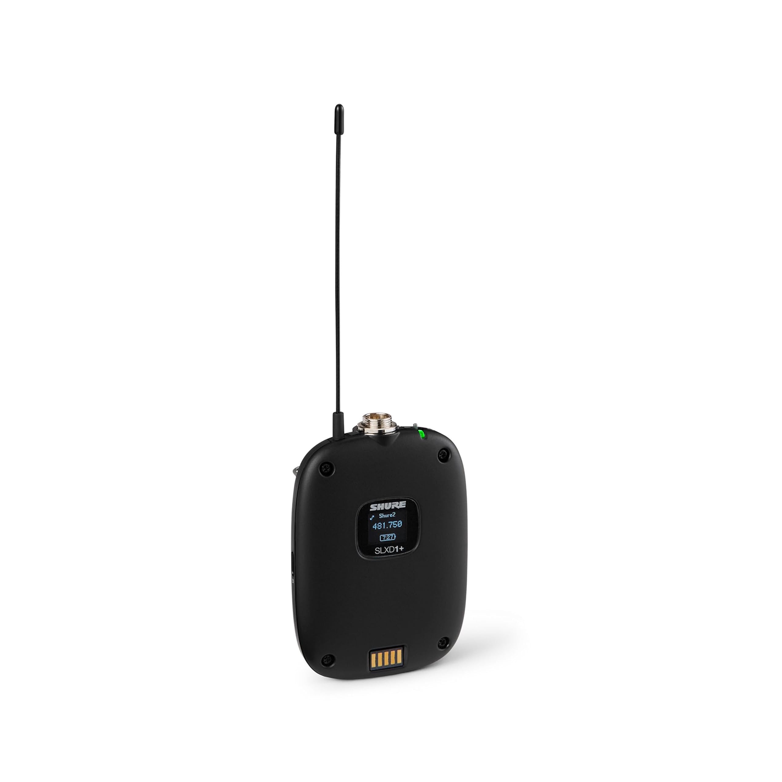 Shure SLXD1+ Bodypack Wireless Transmitter - Professional Hands-Free Audio Management, Wide-Tuning Capability, ShowLink Ease Control, Automatic Channel Scanning, Mobile Device Configuration Compatible
