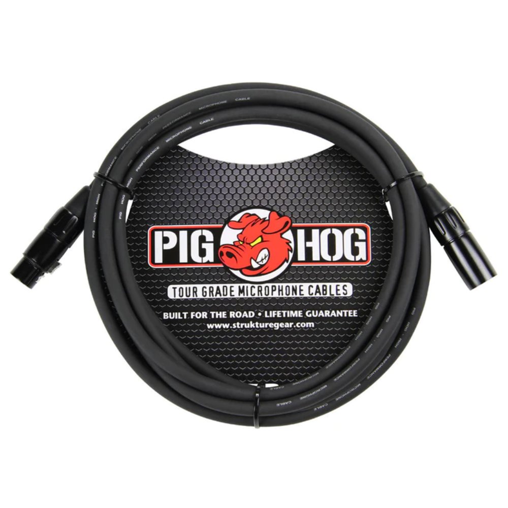Pig Hog PHM15 High Performance 8mm XLR Mic Cable, 15 Feet, Black, 4-Pack