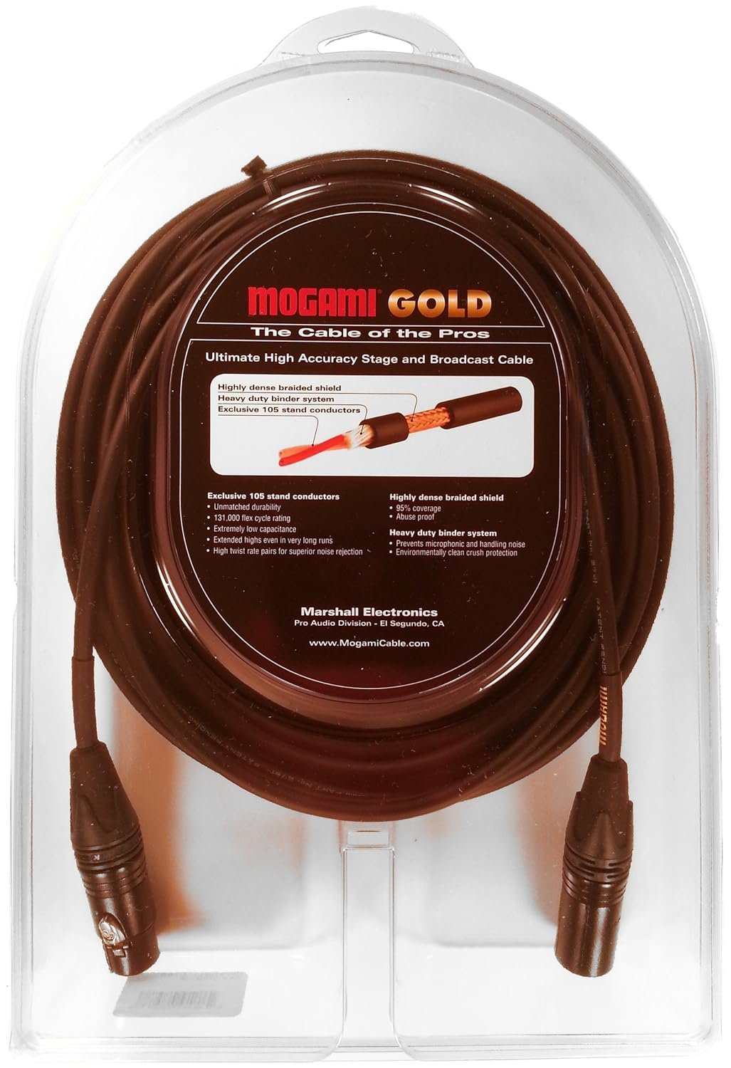 Mogami Gold STAGE Series XLR Microphone Cable, 3-Pin, XLR-F to XLR-M