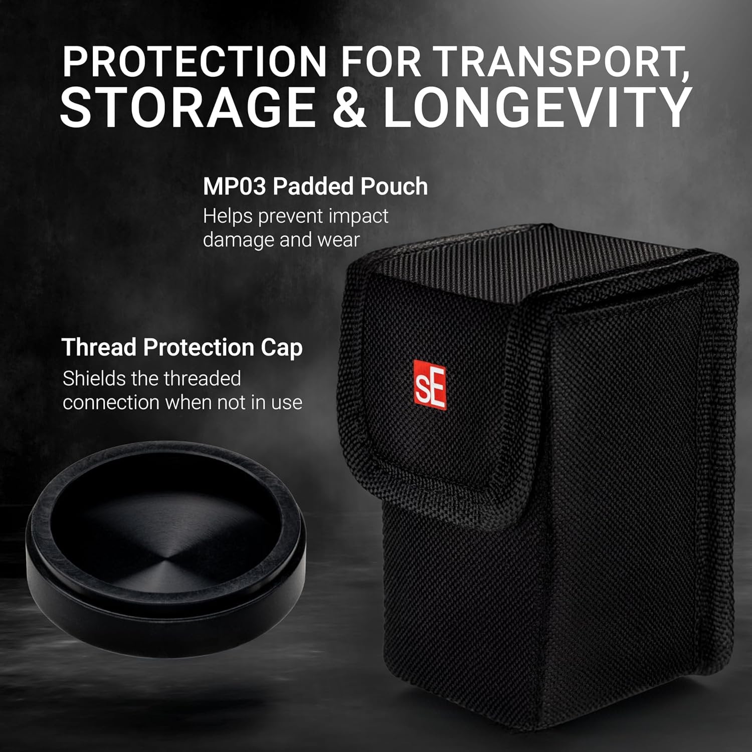 sE Electronics V7 MC2 Wireless Microphone Capsule - Compatible with Sennheiser Wireless Transmitters - Professional Dynamic Microphone for Singing, Speech & Music Studio Recording (Black w MP03 Pouch)