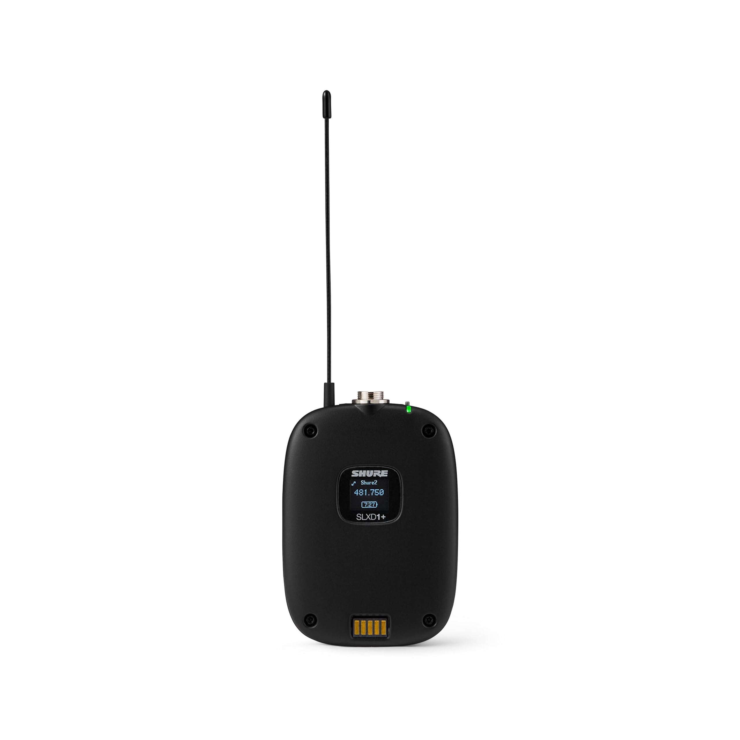 Shure SLXD1+ Bodypack Wireless Transmitter - Professional Hands-Free Audio Management, Wide-Tuning Capability, ShowLink Ease Control, Automatic Channel Scanning, Mobile Device Configuration Compatible