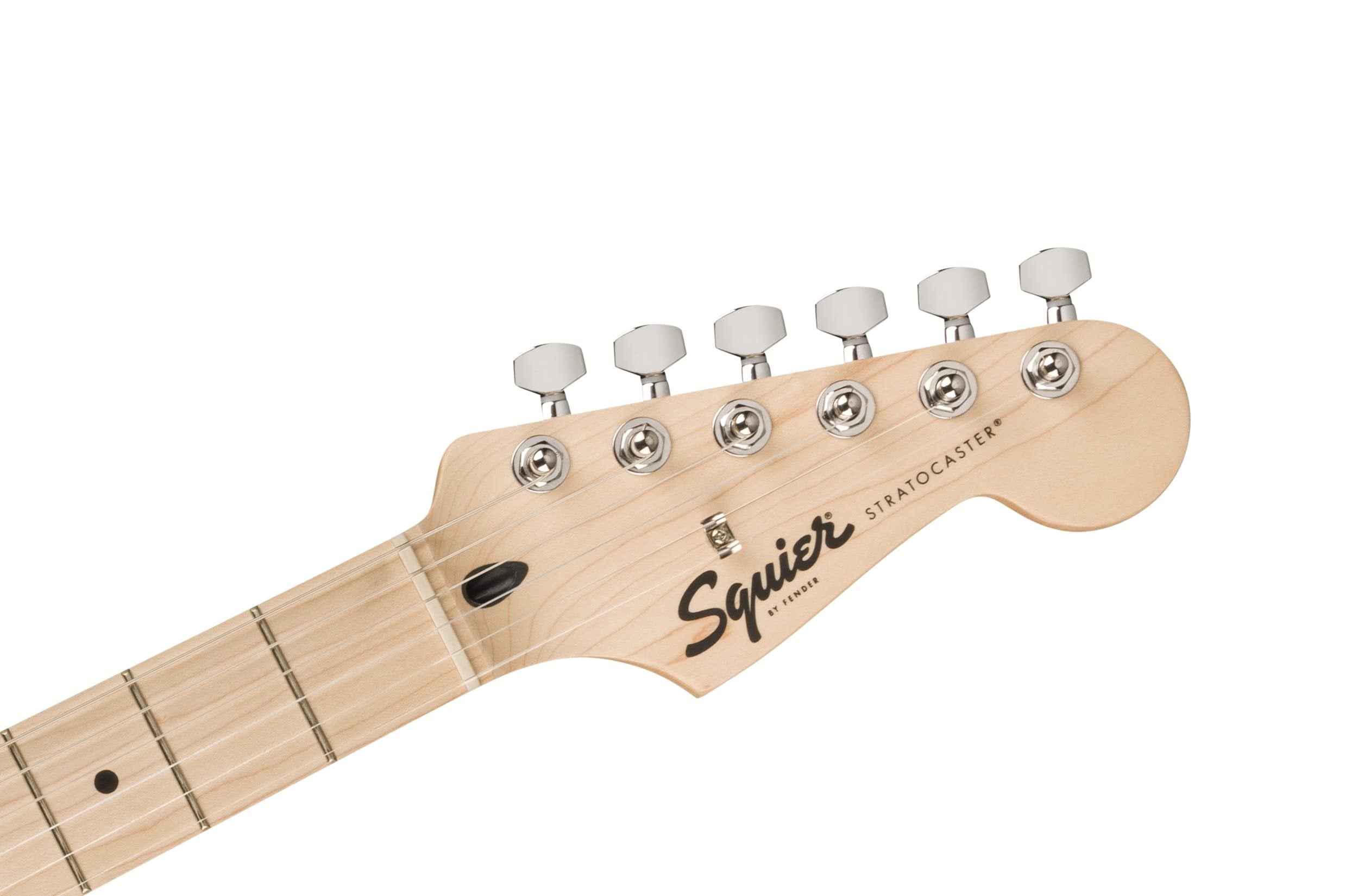 Squire Sonic Stratocaster HT Electric Guitar, Arctic White, Maple Fingerboard, White Pickguard