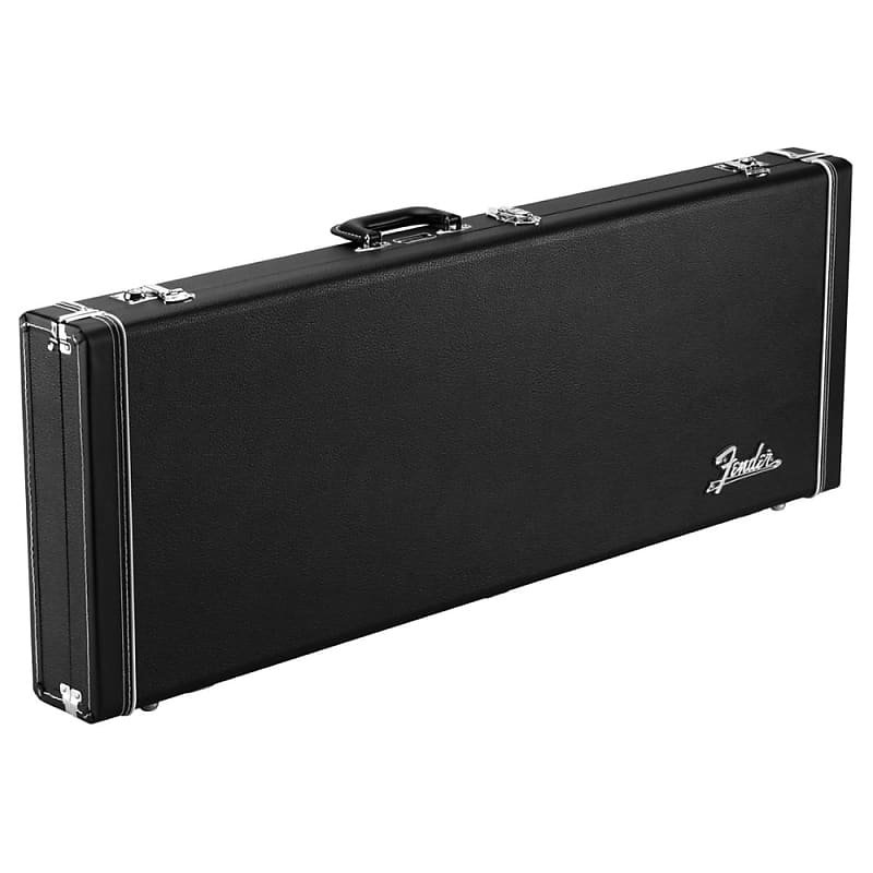 Fender Classic Series Wood Case - Jazzmaster®/Jaguar®, Black, 0996116306 Bundle w/ 12x Fender Picks and Liquid Audio Polishing Cloth