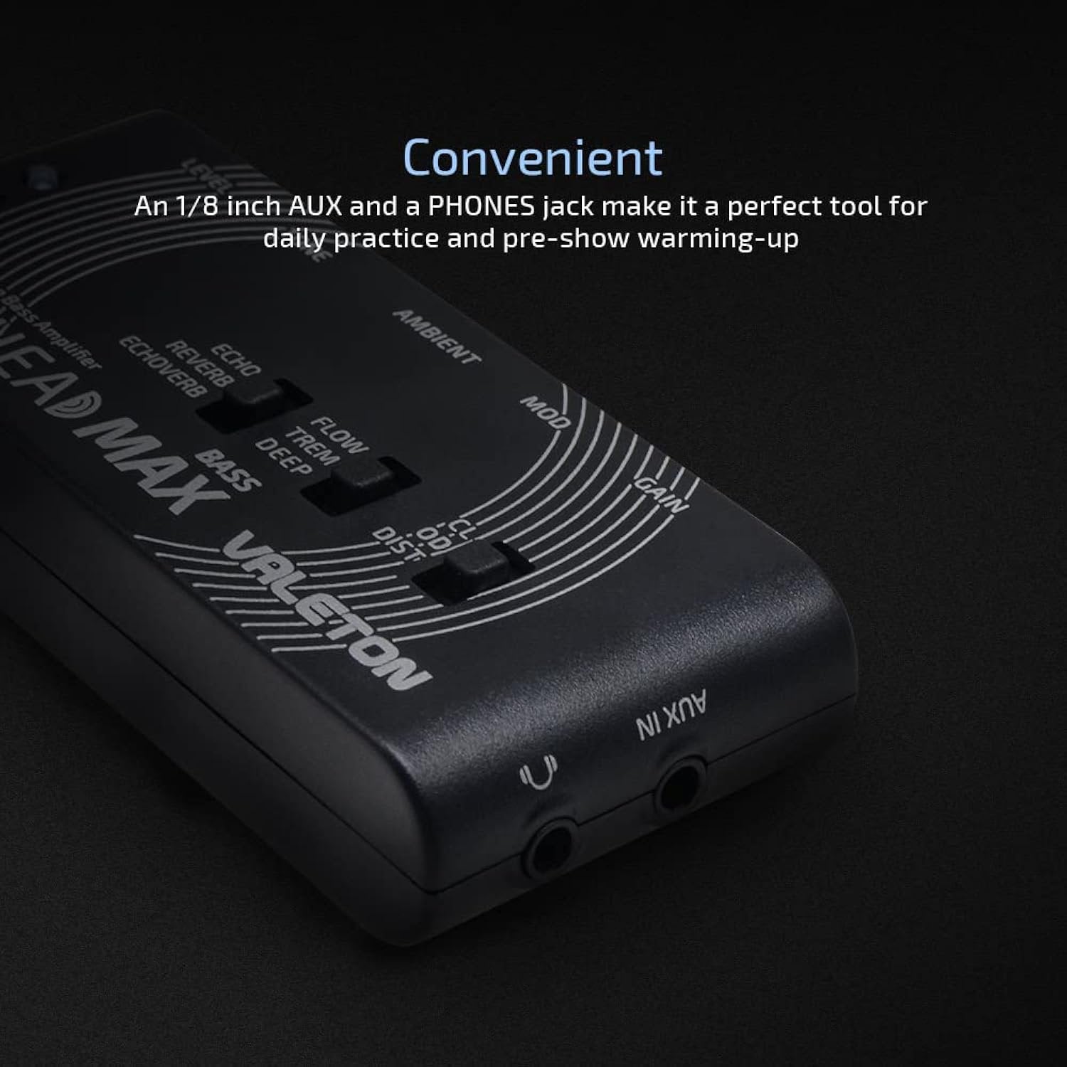 Valeton Rushead Max Bass USB Chargable Portable Pocket Bass Headphone Amp Carry-On Bedroom Plug-In Multi-Effects