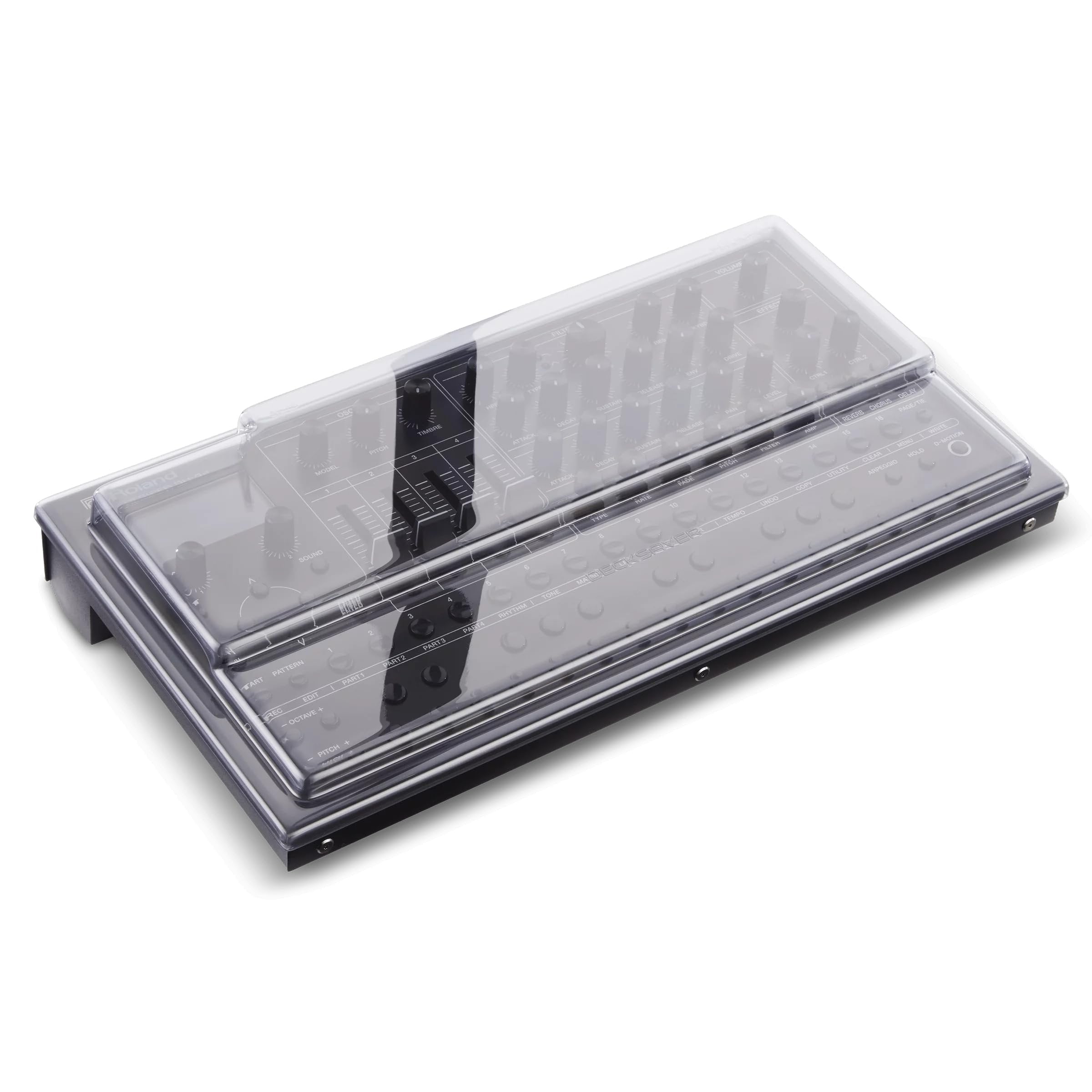 Decksaver Super Strong Polycarbonate Custom Fit Cover Compatible with Roland SH-4D Synthesizer, Groovebox Dust Cover for Travel and Everyday Protection