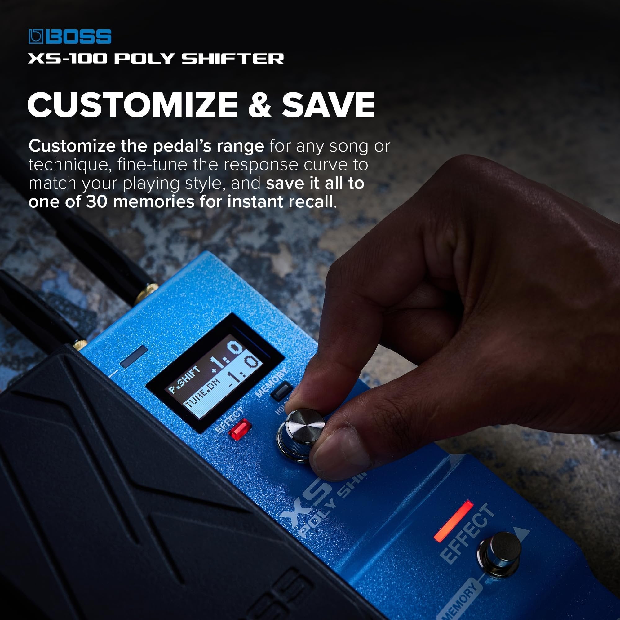 BOSS XS-100 Poly Shifter | Advanced Pitch Shifting Workstation | Class-Leading Sound | Total Pitch Control for Guitar/Bass Across 8 Octaves | Onboard Pedal & Display | 30 Memories for Saving Setups