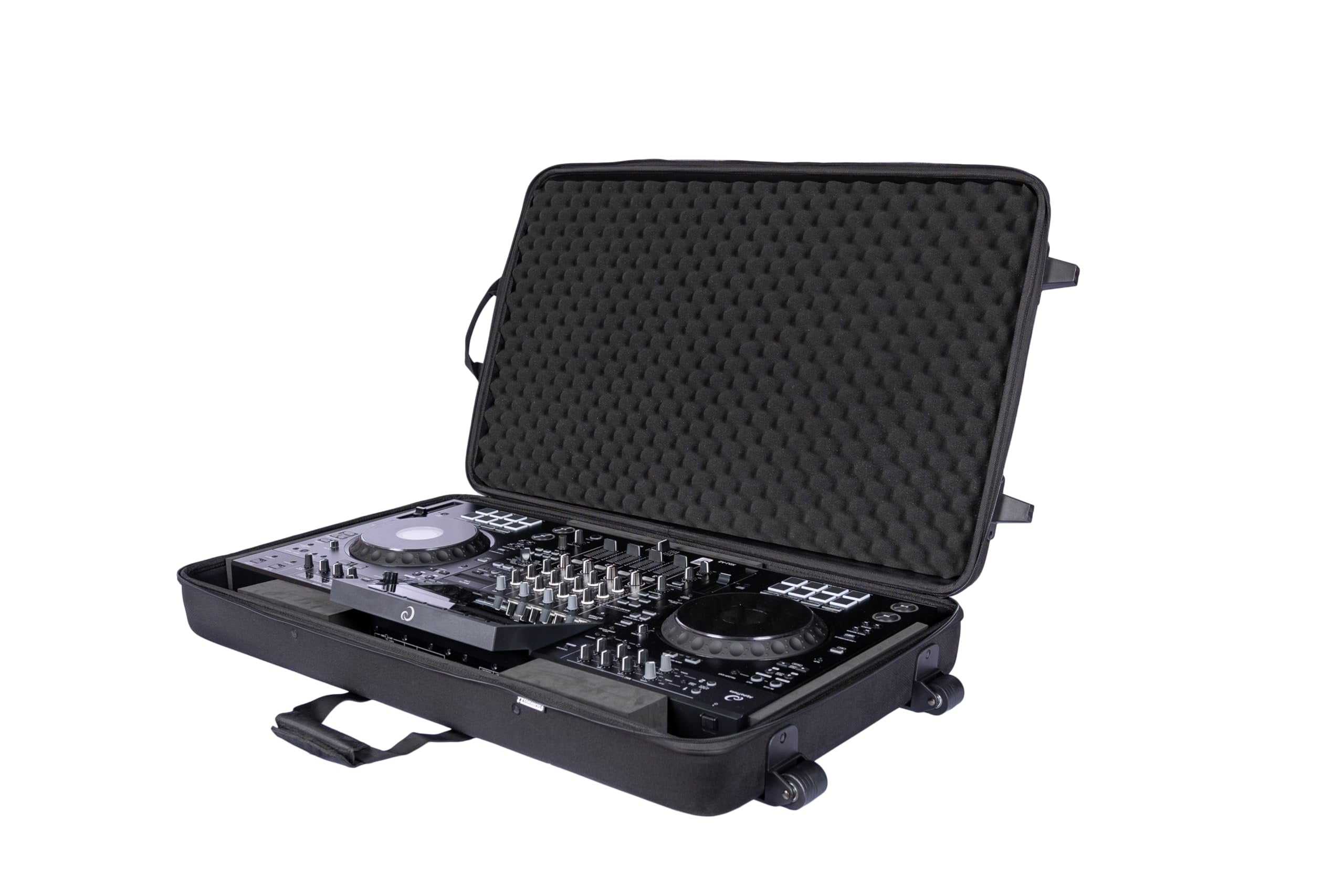 Headliner Lightweight Molded EVA Hardshell Pro-Fit™ Case with Wheels Compatible with AlphaTheta XDJ-AZ All-In-One DJ System