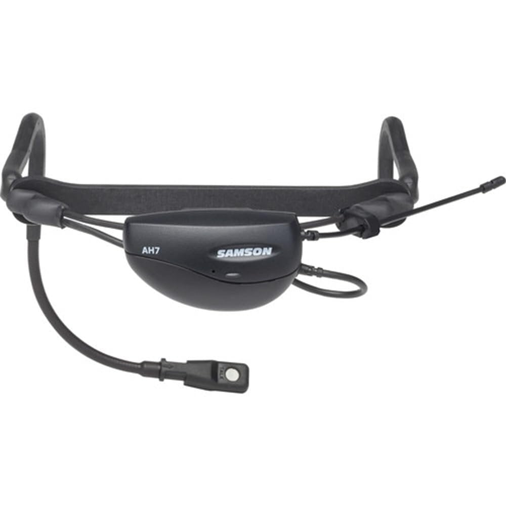 Samson Airline 77 AH7 Fitness Headset Wireless System Channel K2 (490.975 MHz) Bundle with 5 Windscreens and Polishing Cloth – Fitness Instructor Microphone Headset System
