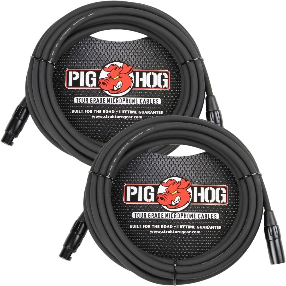Pig Hog PHM50 Series 50' XLR Microphone Cables 2-Pack
