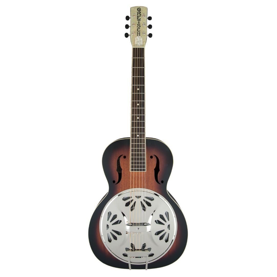 Gretsch G9220 6-String Resonator Electric Guitar with Bobtail Round Neck with Gretsch Ampli-Sonic Diaphragm Resonator Cone (Right-Handed, 2-Color Sunburst)