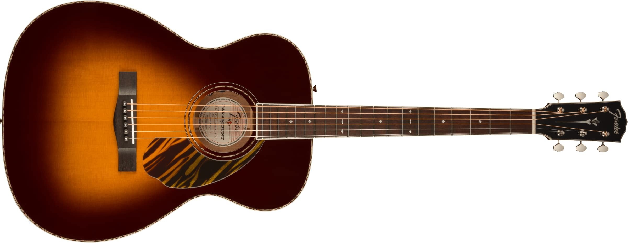 Fender Paramount PO-220E Orchestra Acoustic Guitar, with 2-Year Warranty, 3-Color Vintage Sunburst, with Case