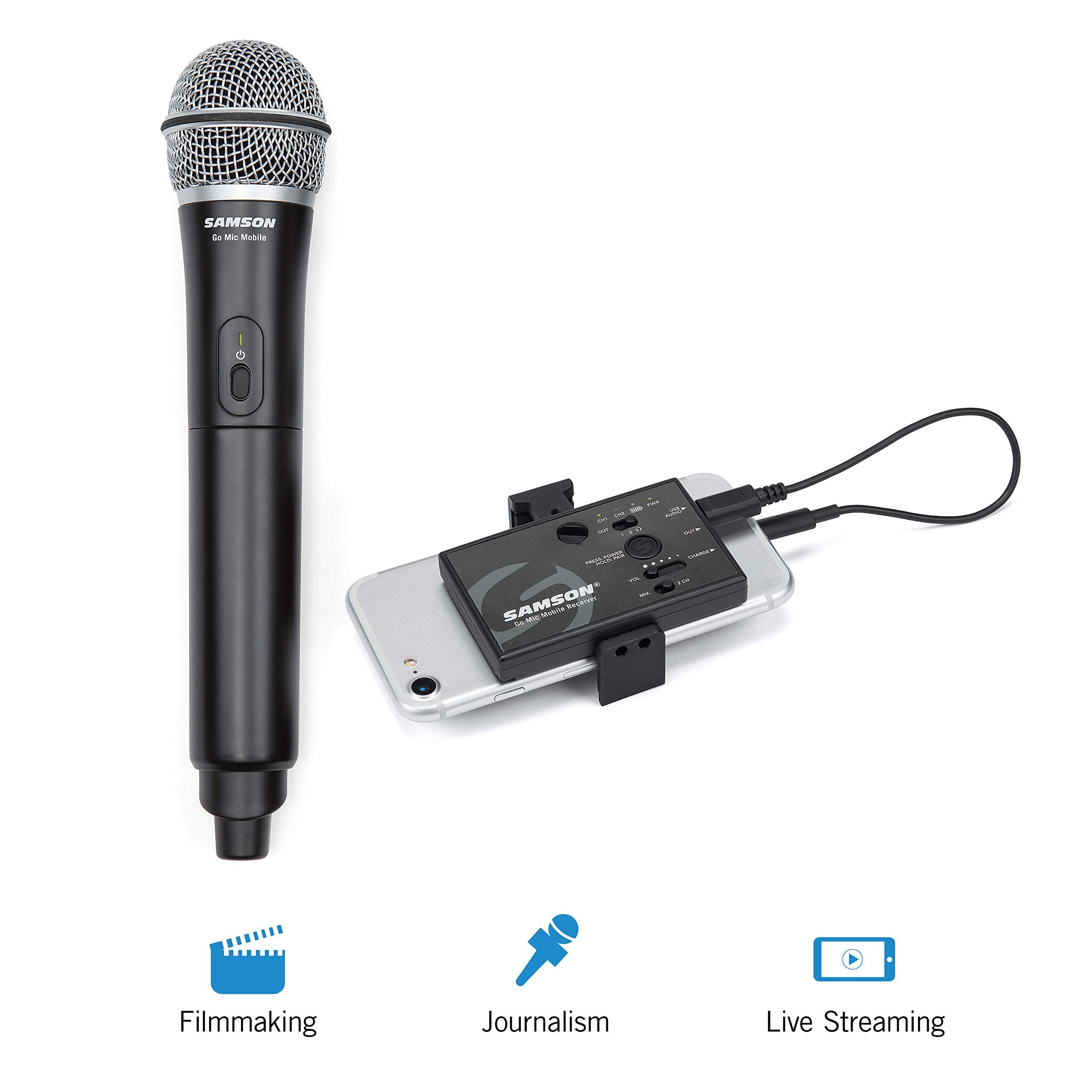 Samson SWGMMSHHQ8 Go Mic Mobile Digital Handheld Wireless System with Q8 Microphone (GMM/HXD2-Q8)