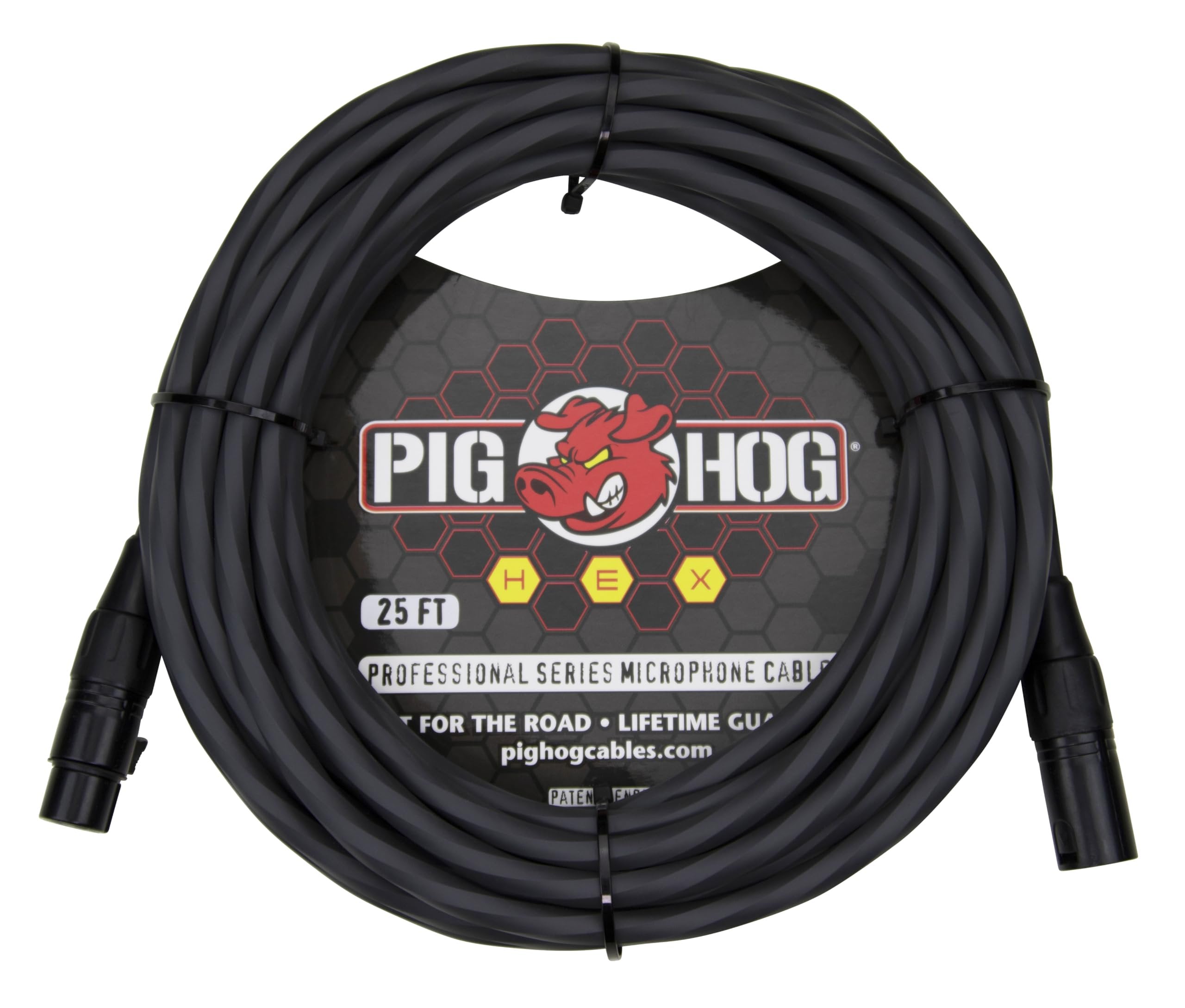 Pig Hog PHMH25GR Hex Series Mic Cable, Grey 25ft