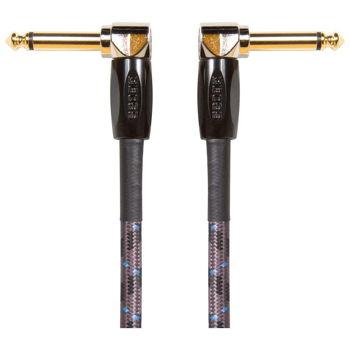 BOSS 3-Feet (1m) Instrument Cable, Angle ¼” Jack (BIC-3AA), 1/4"