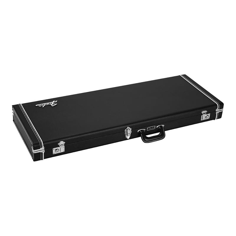 Fender Classic Series Wood Case - Jazzmaster®/Jaguar®, Black, 0996116306 Bundle w/ 12x Fender Picks and Liquid Audio Polishing Cloth