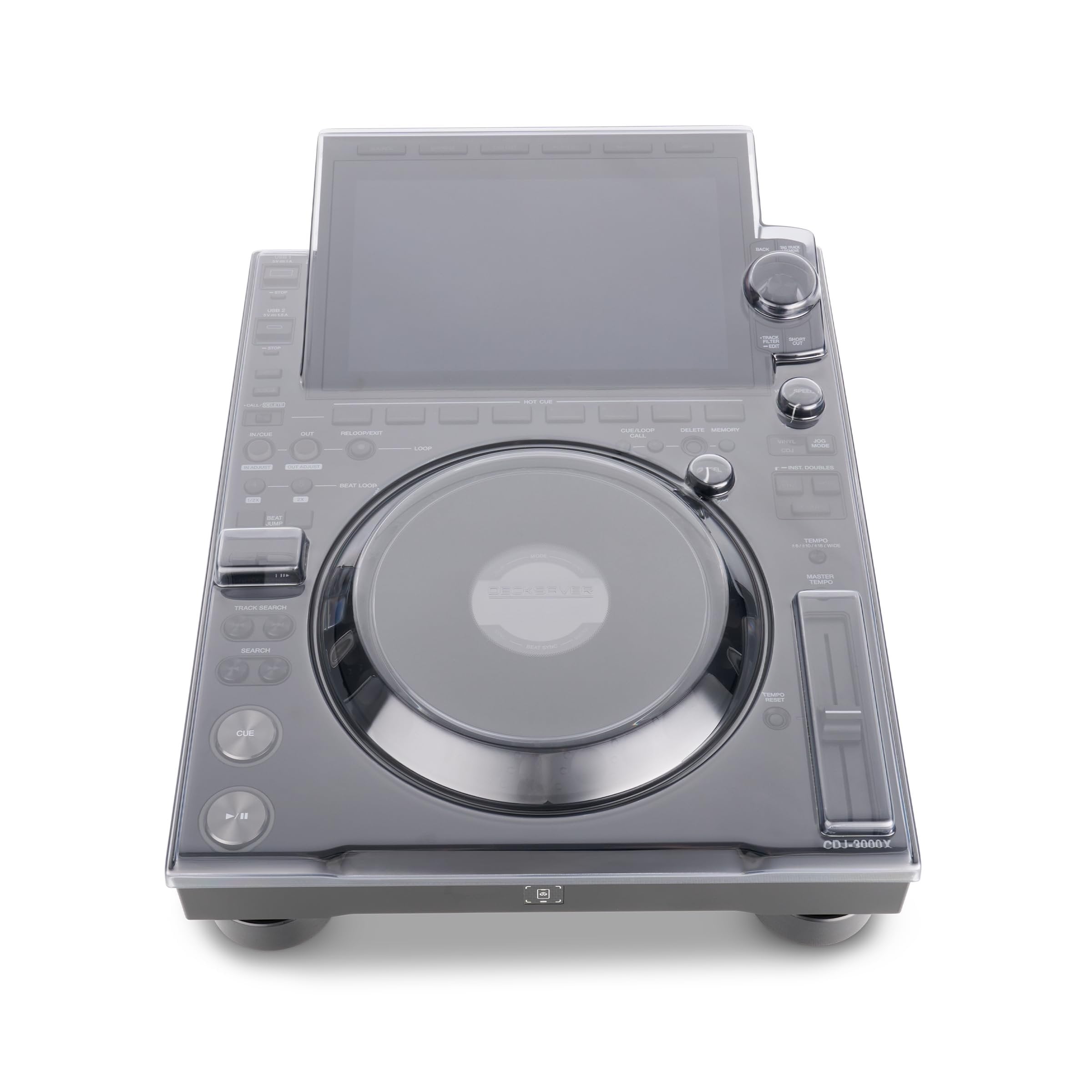 Decksaver Protective Cover Compatible with AlphaTheta CDJ-3000X - Super-Durable Polycarbonate Protective lid in Smoked Clear Colour