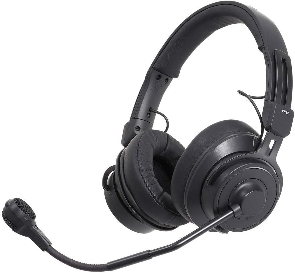 Audio-Technica BPHS2C-UT Broadcast Stereo Headset with Cardioid Condenser Boom Microphone, Unterminated