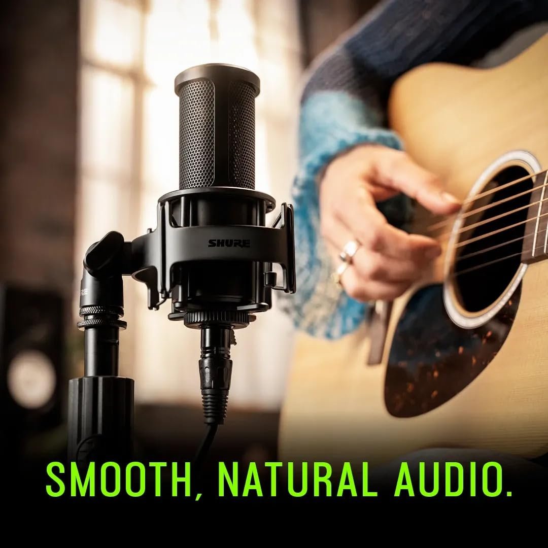 Shure SM4-K Studio Condenser Microphone – XLR Mic for Home Studio Recording, Vocals & Instruments with Mix-Ready Sound & All-Metal Construction, Black