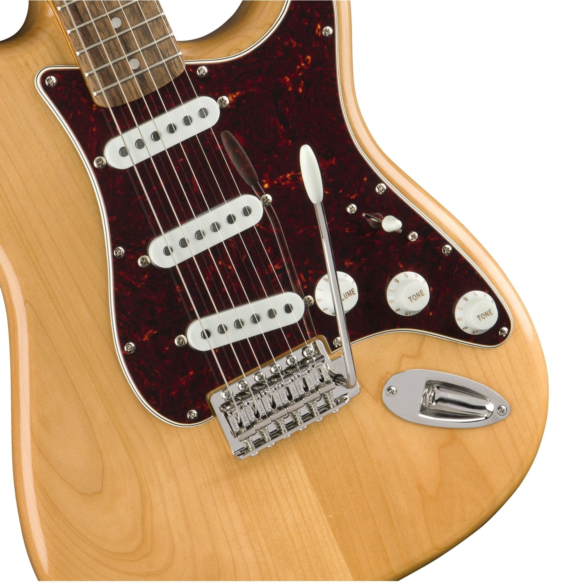 Squier Classic Vibe '70s Stratocaster, Indian Laurel Fingerboard, Natural - 0374020521 Bundle w/ 12-Pack Guitar Pick and Liquid Audio Polishing Cloth