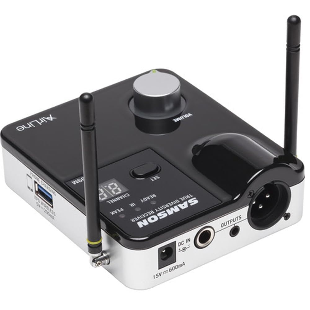 Samson Airline 99m Fitness Headset System, Black Bundle with Samson WS5E Windscreen 5-Pack & Polishing Cloth – Wireless UHF Headset Mic, K Band: 470–494 MHz