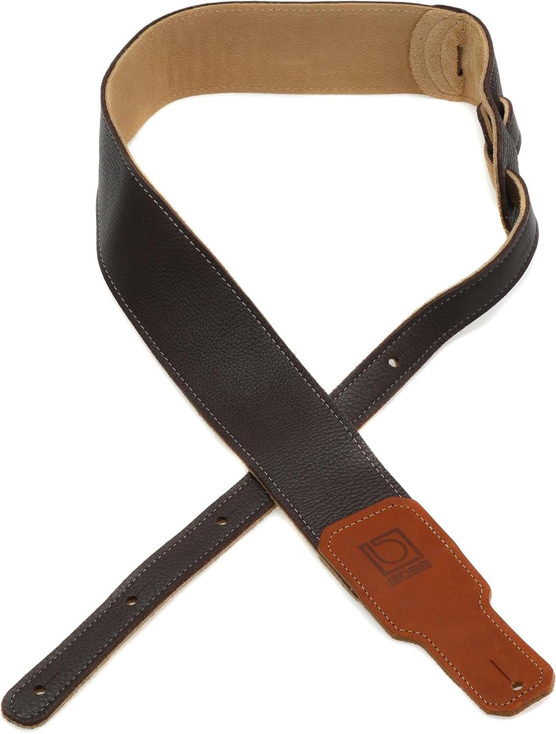 BOSS Premium Leather Guitar Strap, 2.5 Inch Width, Brown