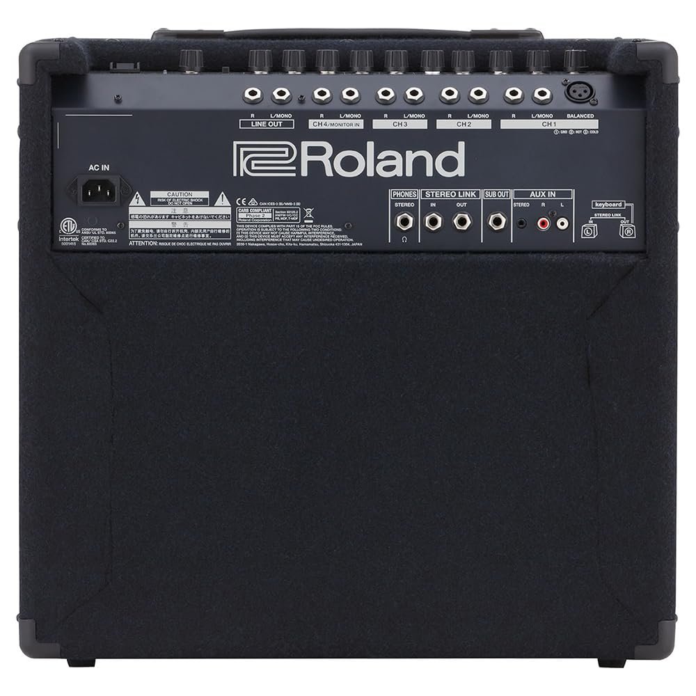 Roland KC-400 4-Channel Stereo Mixing Keyboard Amplifier Bundle with 25ft Pig Hog 9.2mm Speaker Cable & Polishing Cloth – 150-Watt Output, 12" Woofer, Flexible I/O, and Powerful Sound Projection