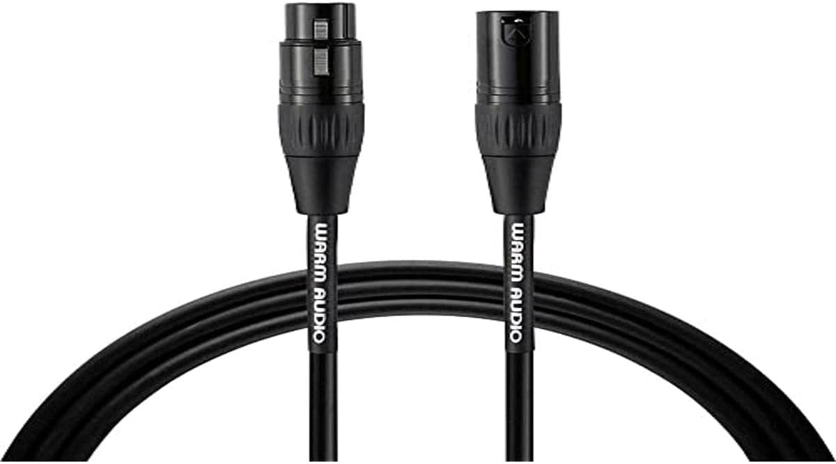 Warm Audio Pro Series XLR Female to XLR Male Microphone Cable - 10-foot, Black/Silver, (Pro-XLR-10')