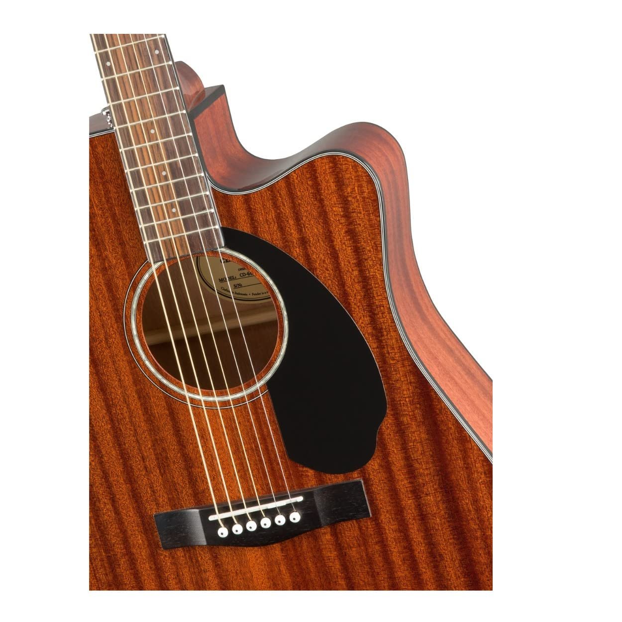 Fender CD-60SCE All-Mahogany Dreadnought Cutaway Acoustic-Electric Guitar – Natural