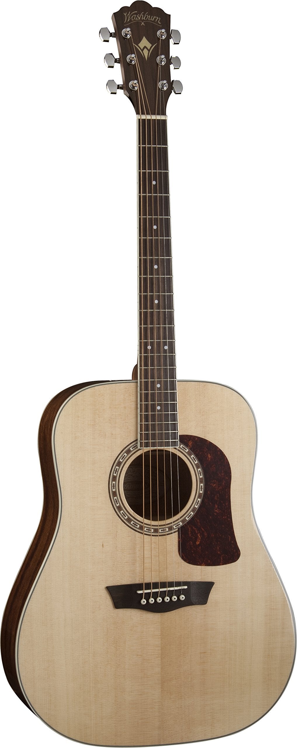 Washburn 6 String Acoustic Guitar, Natural Gloss (HD10S-O)