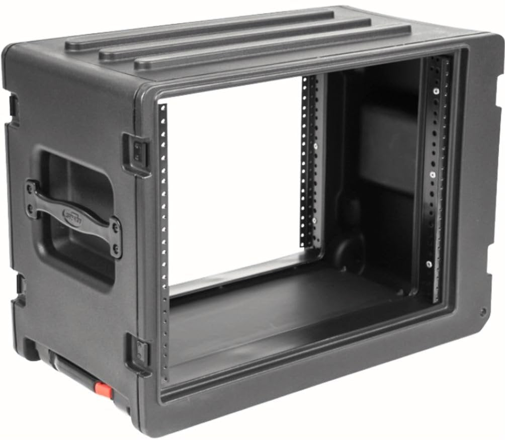 SKB rSeries Shallow Rolling Rack Roto-molded Case - 8U