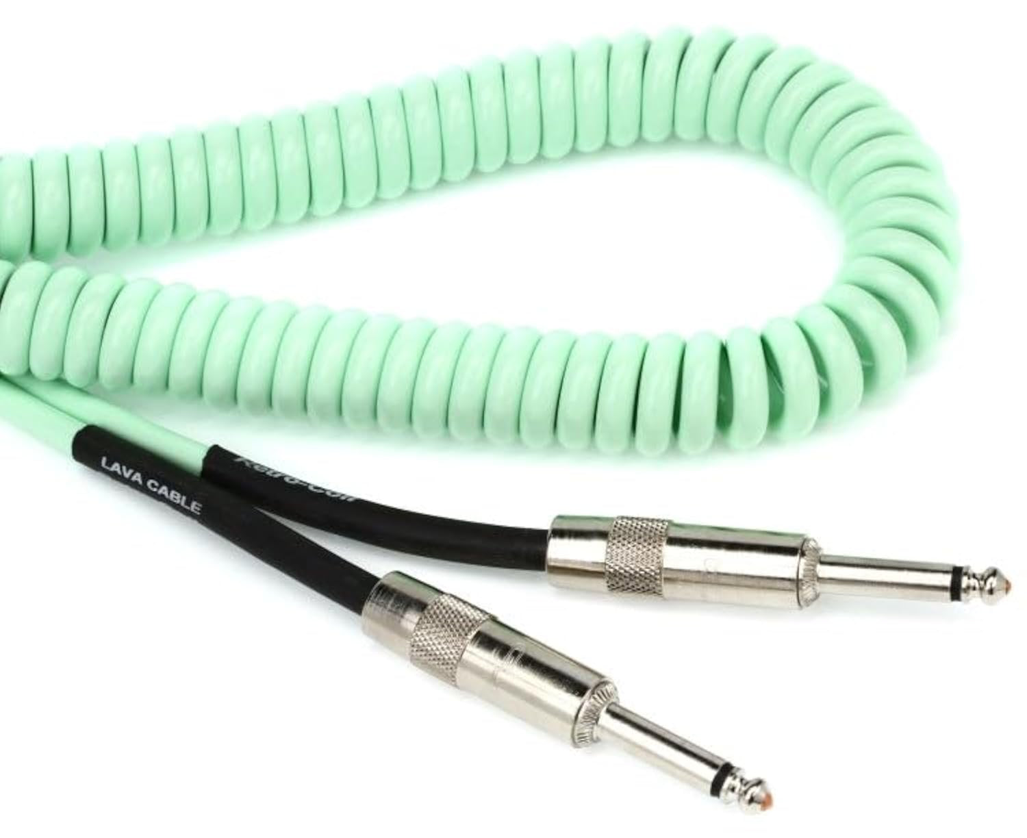 Lava Cable Retro Coil Instrument Cable Seafoam Green, 20 Feet Straight-Straight