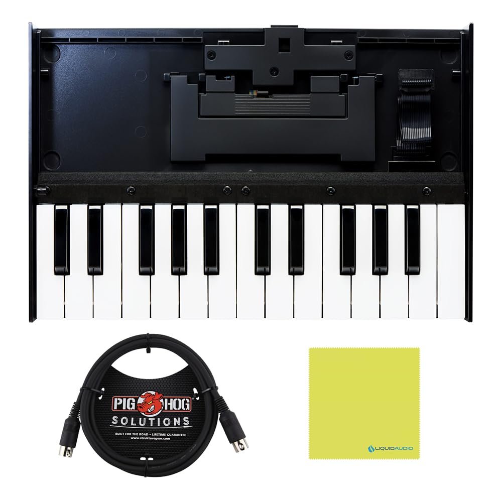 Roland K-25M MIDI Keyboard Controller Bundle with 6ft Pig Hog MIDI Cable & Polishing Cloth – 25-Key Boutique Module Dock with USB, Velocity Sensitivity & Compact 12-Inch Design