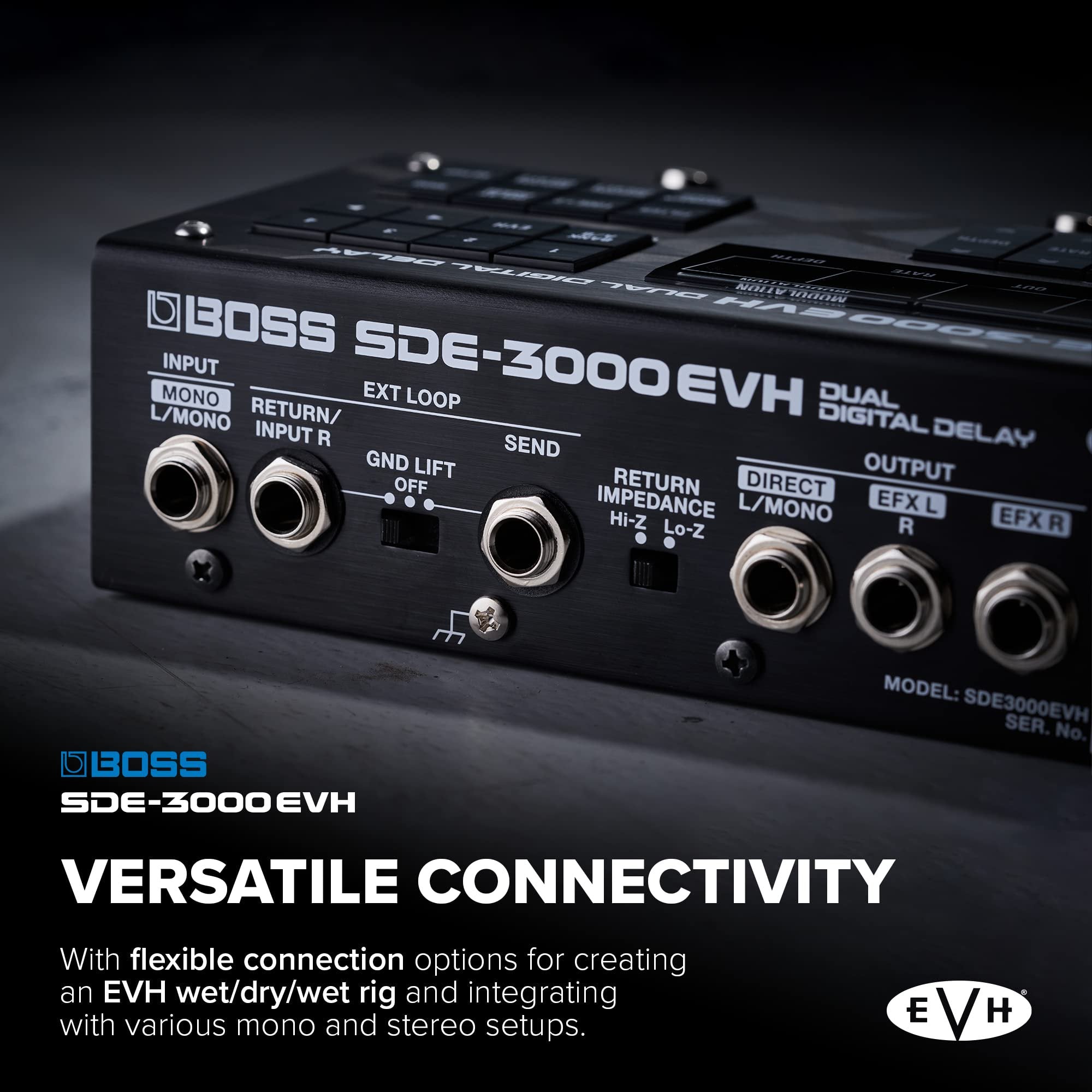 BOSS SDE-3000EVH Special Edition Eddie Van Halen Dual Digital Delay Pedal | 8 Authentic EVH Presets | 2 Built-In SDE-3000 Delay Pedals | Replicate Eddie’s Wet/Dry/Wet Rig with Versatile Connectivity
