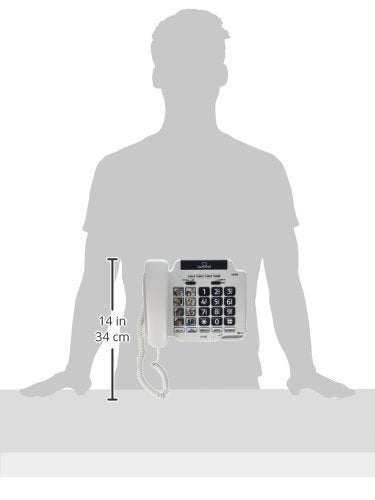 Clear Sounds CSC500 Amplified Landline Phone with Speakerphone and Photo Frame Buttons - Up to 30dB Amplification, T-Coil Hearing Aid Compatible