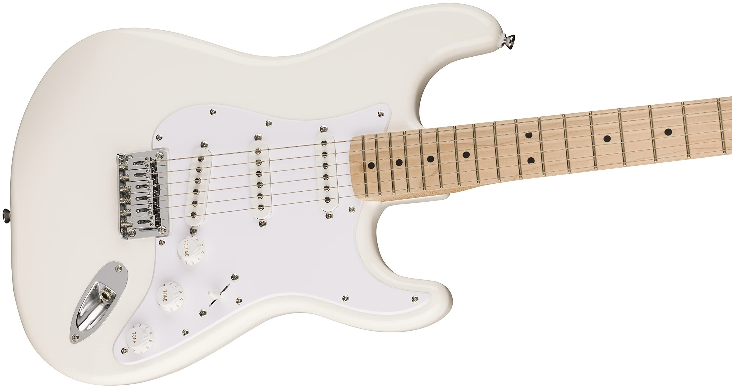 Squire Sonic Stratocaster HT Electric Guitar, Arctic White, Maple Fingerboard, White Pickguard