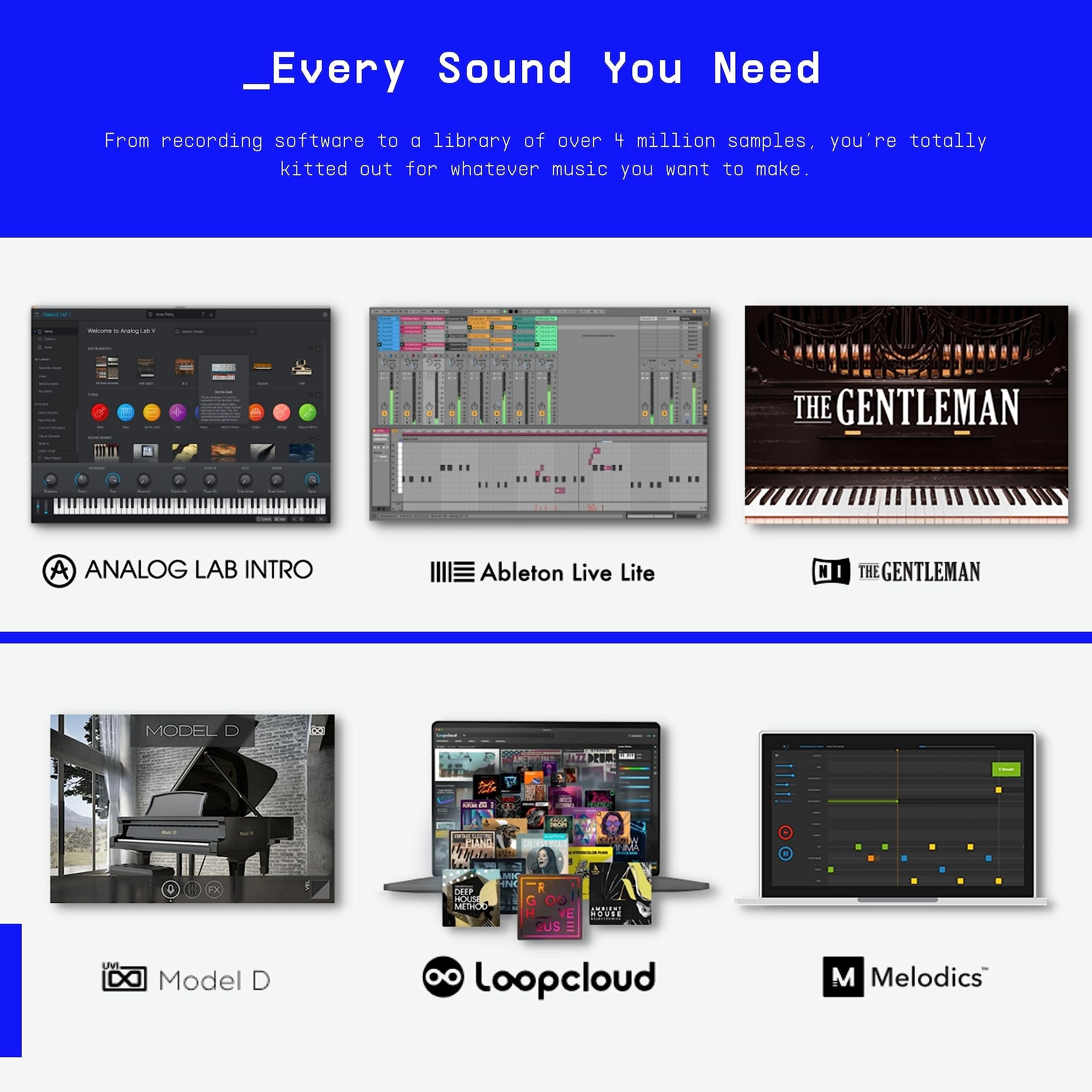 Arturia MiniLab 3, 25 Slim-Key USB-C Midi Controller with 5-Year Warranty, 8 Backlit LED Pads, 8 Knobs, 4 Faders, Midi Out, Built-in Arpeggiator, Chord mode and Software Bundle