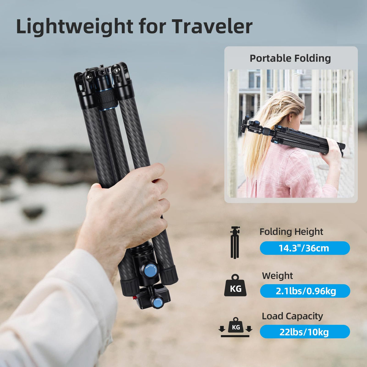 SIRUI AT-125 Carbon Fiber Travel Tripod with Ball Head
