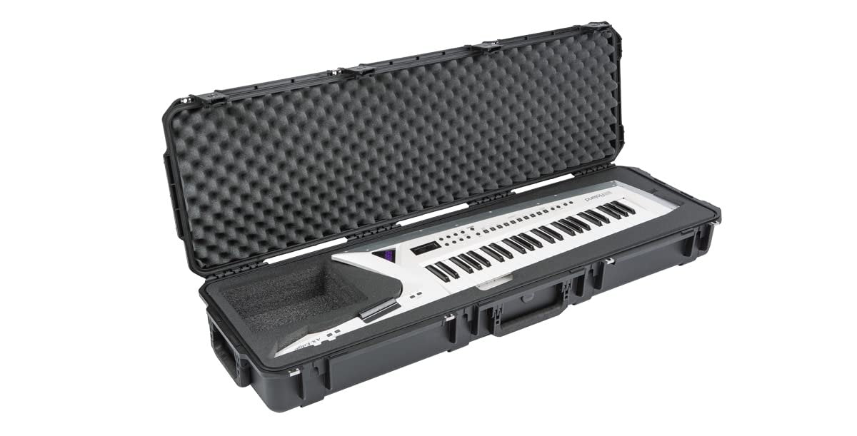 SKB iSeries Roland AX Edge Keytar Hard Case, Waterproof Polypropylene Shell with Foam Interior, TSA Latches and Wheels for Travel Protection